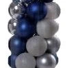 45-Pack Of 60MM Shatterproof Ball Ornaments (Silver/Navy Blue/Mint/Light Blue) 1 45-Pack Of 60MM Shatterproof Ball Ornaments (Silver/Navy Blue/Mint/Light Blue) -Outdoor Garden Living 995500 2