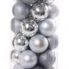 45-Pack Of 60MM Shatterproof Ball Ornaments (Silver/White)