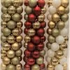 45-Pack Of 60MM Shatterproof Ball Ornaments (Gold/Red/White) -Outdoor Garden Living 995502