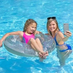 Poolmaster's 36" Silver Inflatable Glitter Swim Tube -Outdoor Garden Living 996043 2
