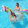 Swimline LED Light Up Inflatable Glitter Unicorn Ring -Outdoor Garden Living 996070 2