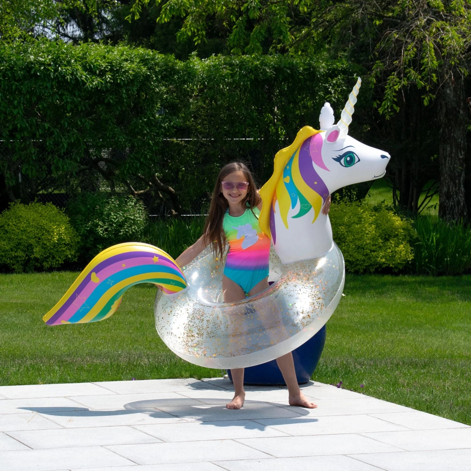 Swimline LED Light Up Inflatable Glitter Unicorn Ring 9 Swimline LED Light Up Inflatable Glitter Unicorn Ring - Image 7