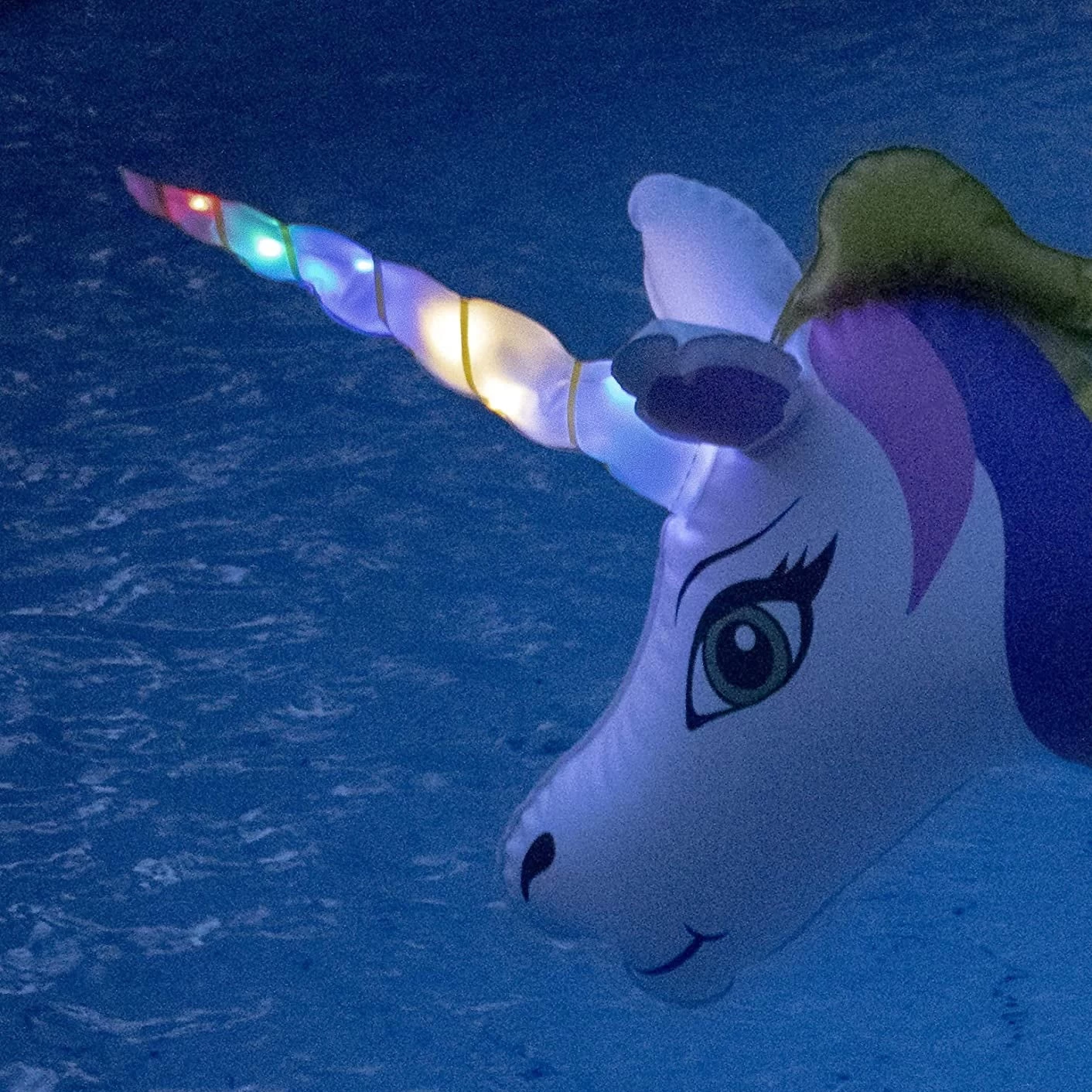 Swimline LED Light Up Inflatable Glitter Unicorn Ring 4 Swimline LED Light Up Inflatable Glitter Unicorn Ring - Image 2