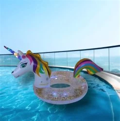 Swimline LED Light Up Inflatable Glitter Unicorn Ring 19 Swimline LED Light Up Inflatable Glitter Unicorn Ring -Outdoor Garden Living 996070 9