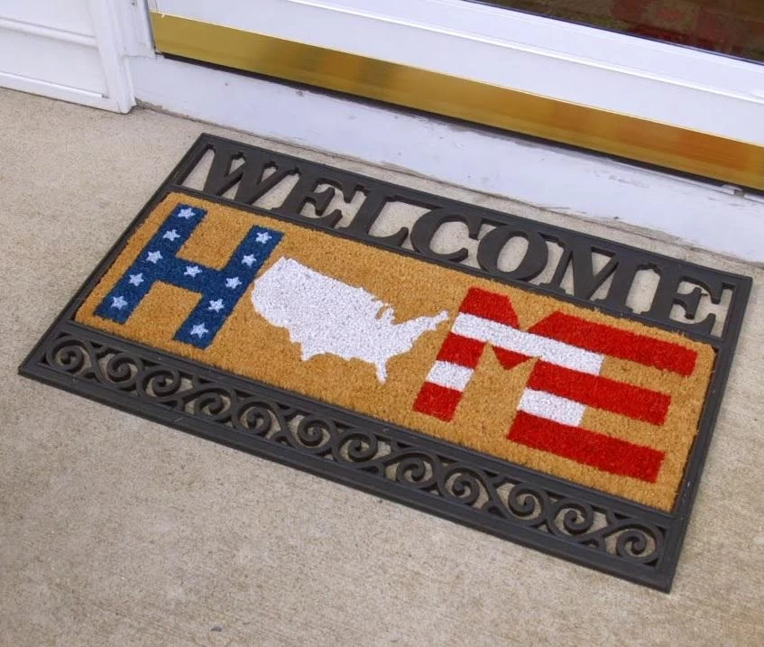 'Welcome' Kensington™ Evergreen Scroll Coir Sassafras Switch Mat Tray 6 'Welcome' Kensington™ Evergreen Scroll Coir Sassafras Switch Mat Tray - Image 4