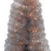 4' Pre-Lit Silver Tinsel Tree