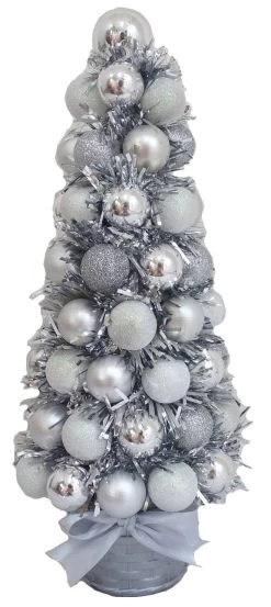 15" Silver Ball Artificial Decorative Tree
