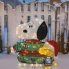 32" Peanuts® 2D Snoopy & Woodstock Wearing Ugly Sweaters LED Outdoor Yard Decoration -Outdoor Garden Living 996419 2