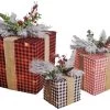3-Piece Lighted Plaid Gift Box Decorations -Outdoor Garden Living 996511 2