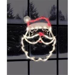 17" Lighted Santa Face Christmas Silhouette Window Decoration 10 17" Lighted Santa Face Christmas Silhouette Window Decoration -Outdoor Garden Living 996518 2