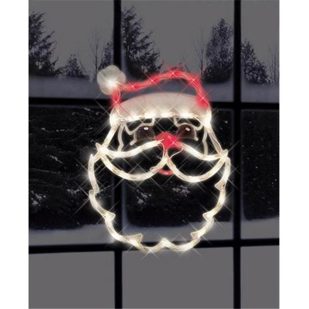17" Lighted Santa Face Christmas Silhouette Window Decoration 6 17" Lighted Santa Face Christmas Silhouette Window Decoration - Image 4