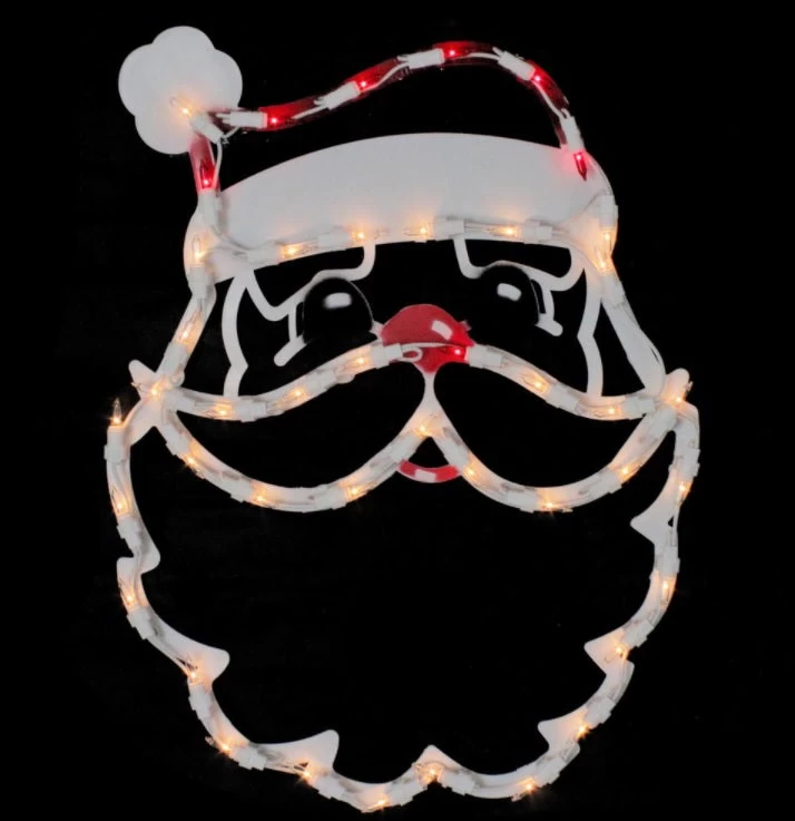 17" Lighted Santa Face Christmas Silhouette Window Decoration 5 17" Lighted Santa Face Christmas Silhouette Window Decoration - Image 3