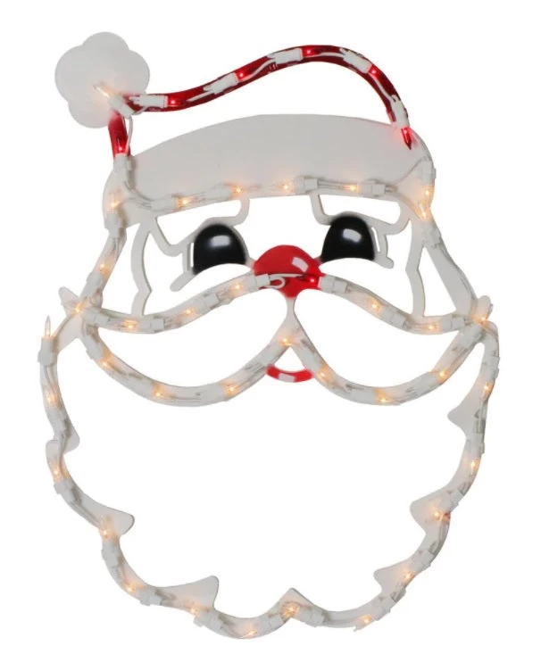 17" Lighted Santa Face Christmas Silhouette Window Decoration 4 17" Lighted Santa Face Christmas Silhouette Window Decoration - Image 2