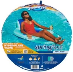 Spring Float Recliner Pool Lounger With Hyper-Flate Valve From SwimWays -Outdoor Garden Living 996770