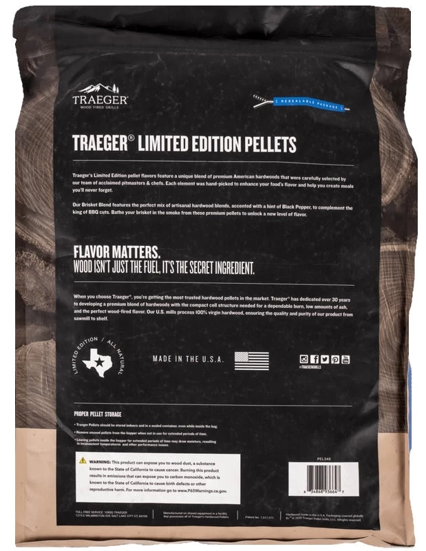 Traeger Limited Edition Brisket Blend Wood Pellets 18 Lb. Bag 6 Traeger Limited Edition Brisket Blend Wood Pellets 18 Lb. Bag - Image 4