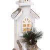 19.6" White Pine & Berry Wood Battery-Operated LED Church Décor With Timer -Outdoor Garden Living 997176 2