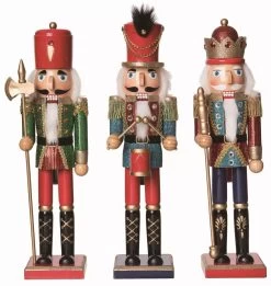 15" Wood Glitz & Glam Nutcracker Tabletop Decoration