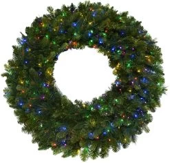 36" Artificial Bristol Pine Wreath Pre-Lit With 350 Twinkle Lights