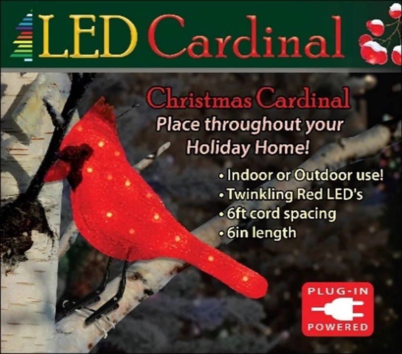6" LED Cardinal Decoration With Clipped Feet 7 6" LED Cardinal Decoration With Clipped Feet - Image 5