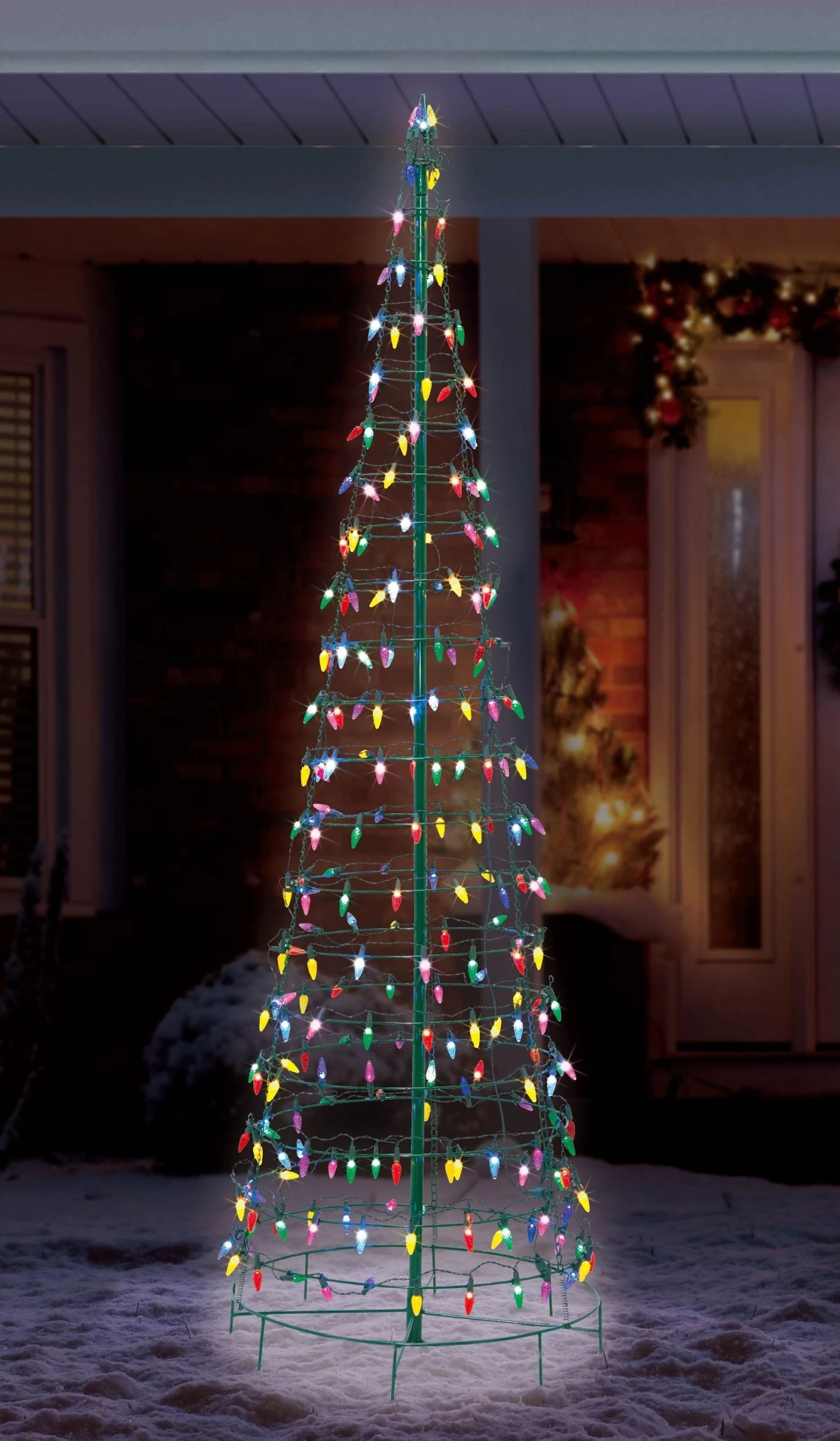 Set Of 2 Wire Cone Trees With Multi-Colored Twinkling LED Lights 4 Set Of 2 Wire Cone Trees With Multi-Colored Twinkling LED Lights - Image 2