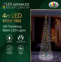 Set Of 2 Wire Cone Trees With Multi-Colored Twinkling LED Lights 8 Set Of 2 Wire Cone Trees With Multi-Colored Twinkling LED Lights -Outdoor Garden Living 997489 3ef4f8d8 c48e 4f50 aa31 54d99fa7c0f9