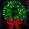 Twinkling Green LED Wreath Sculpture With Red Bow 1 Twinkling Green LED Wreath Sculpture With Red Bow -Outdoor Garden Living 997492 5