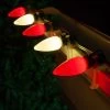 Set Of 25 Red/White Ceramic C9 Lights -Outdoor Garden Living 997812 3
