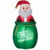 5' Inflatable Santa In Gift Sack -Outdoor Garden Living 997849