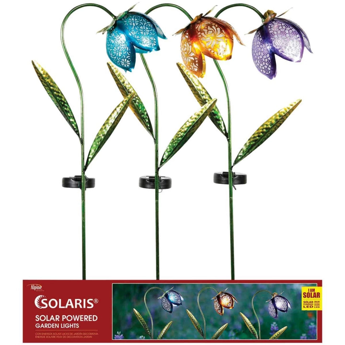 Solar Metal Glass Flower Stakes 4 Solar Metal Glass Flower Stakes - Image 2