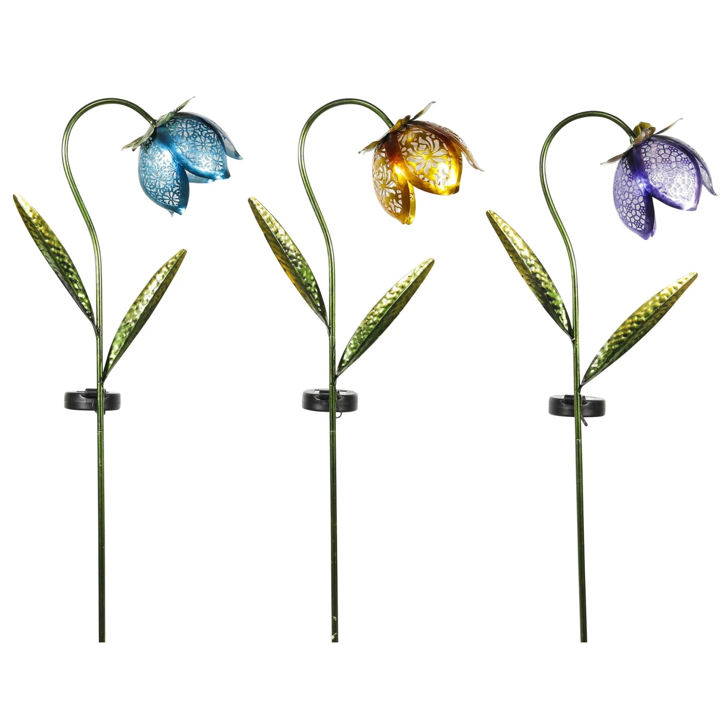 Solar Metal Glass Flower Stakes 5 Solar Metal Glass Flower Stakes - Image 3