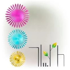 Metal Daisy Wind Spinner Stake -Outdoor Garden Living 998173 5