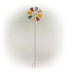 Multi-Colored Metal Windmill Spinner Stake Yard Decoration -Outdoor Garden Living 998174 2