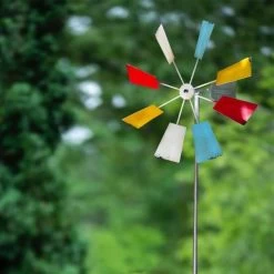 Multi-Colored Metal Windmill Spinner Stake Yard Decoration -Outdoor Garden Living 998174