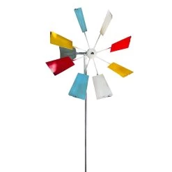 Multi-Colored Metal Windmill Spinner Stake Yard Decoration -Outdoor Garden Living 998174 4