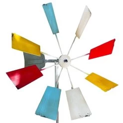 Multi-Colored Metal Windmill Spinner Stake Yard Decoration