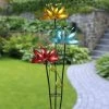 Blossoming Lily Floral Trio Spinner Metal Garden Stake -Outdoor Garden Living 998180 9