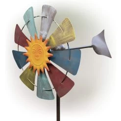 Sun Face Multi-Colored Windmill Stake 18 Sun Face Multi-Colored Windmill Stake -Outdoor Garden Living 998182