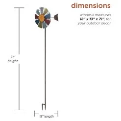 Sun Face Multi-Colored Windmill Stake 19 Sun Face Multi-Colored Windmill Stake -Outdoor Garden Living 998182 3