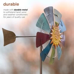 Sun Face Multi-Colored Windmill Stake 20 Sun Face Multi-Colored Windmill Stake -Outdoor Garden Living 998182 6