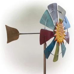 Sun Face Multi-Colored Windmill Stake 21 Sun Face Multi-Colored Windmill Stake -Outdoor Garden Living 998182 7
