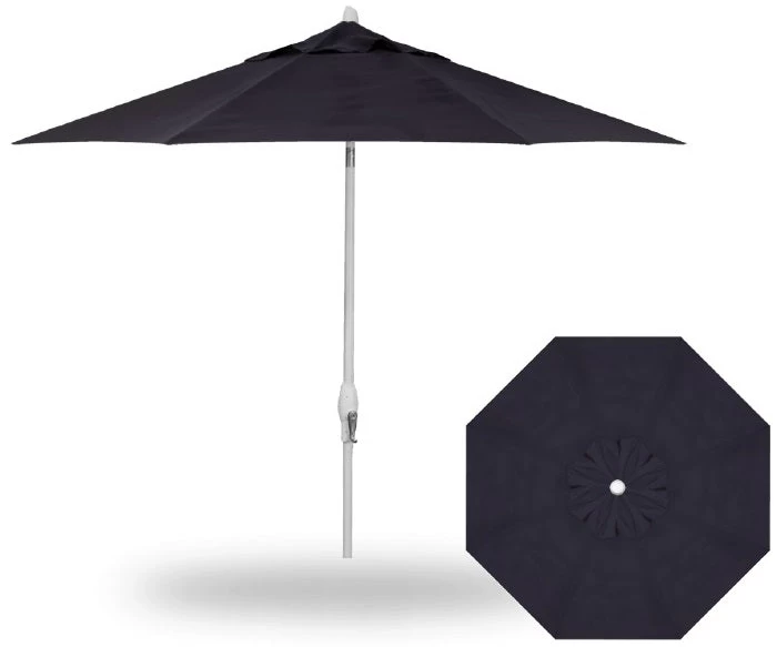 9' Auto Tilt Market White Frame Navy Canopy Umbrella Thin Pole 3 9' Auto Tilt Market White Frame Navy Canopy Umbrella Thin Pole