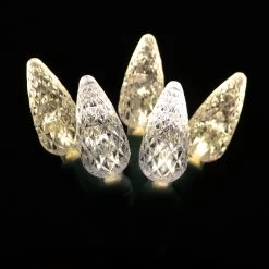 Set Of 50 Battery-Operated Extended Life C6 Lights -Outdoor Garden Living C6BO 50PVCGWW4