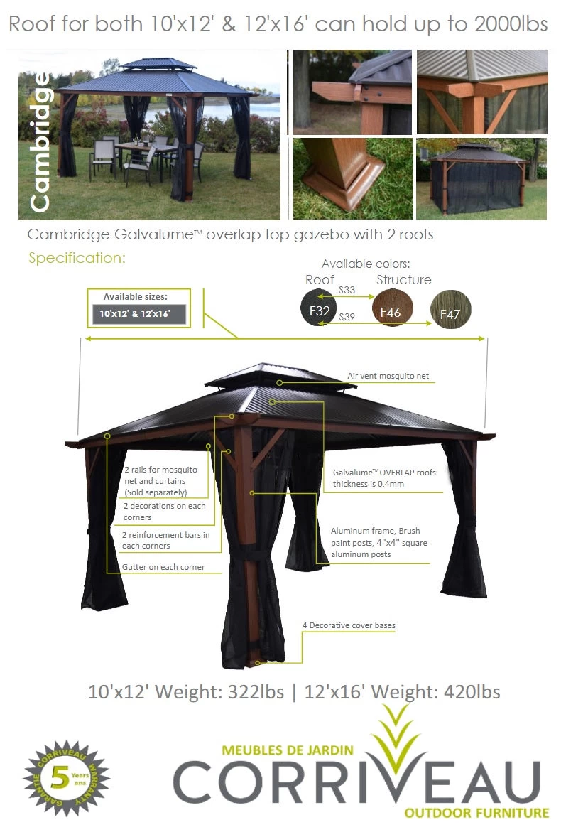 Cambridge Nutmeg Hard Top Gazebos 7 Cambridge Nutmeg Hard Top Gazebos - Image 5