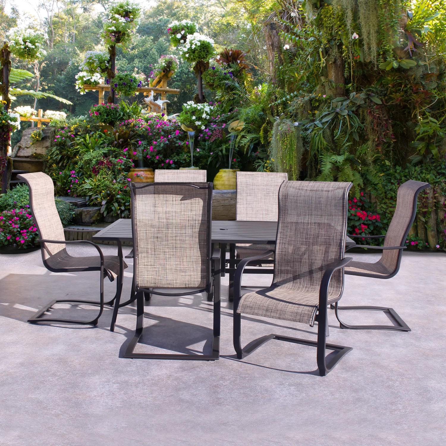 Dublin Brown Sling Spring Patio Dining Sets 7 Dublin Brown Sling Spring Patio Dining Sets - Image 5