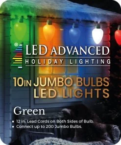 10" Jumbo LED Bulb Decoration 16 10" Jumbo LED Bulb Decoration -Outdoor Garden Living JumboBulb Green