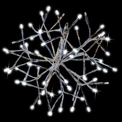 12" LED Twinkle 3D Sphere Decoration -Outdoor Garden Living LED 12SHS SPWTW BLK