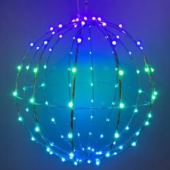 3D Foldable LED Sphere Ornament -Outdoor Garden Living LED 12SPH SRGB1 sq