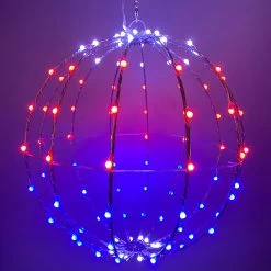 3D Foldable LED Sphere Ornament -Outdoor Garden Living LED 12SPH SRGB2 sq
