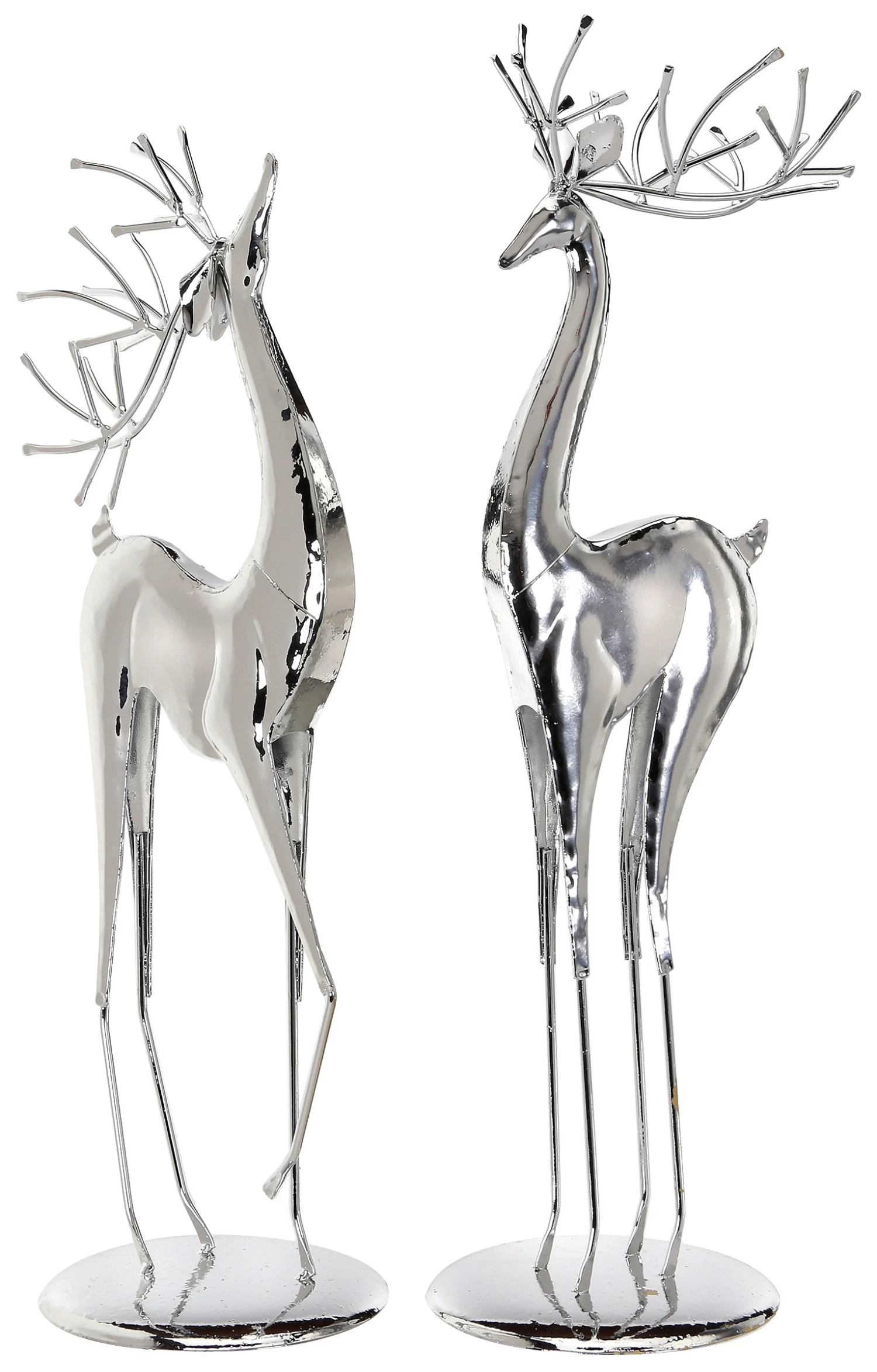 Slim Silver Plated Reindeer Table Piece 3 Slim Silver Plated Reindeer Table Piece