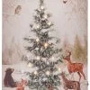 16" X 24" Animals By Tree Battery-Operated LED Canvas Print Decoration -Outdoor Garden Living MTX66467 MULT